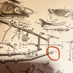 Śruba szpilka dolna suwaka INOX M8x48 DIN 931 łączenie suwak–rama–tłumik Schrauben Zum Achshalter
